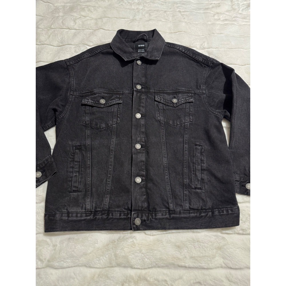 Cotton On Black Denim Trucker Jacket Oversized Relaxed Fit Women's US 6 - Picture 10 of 14